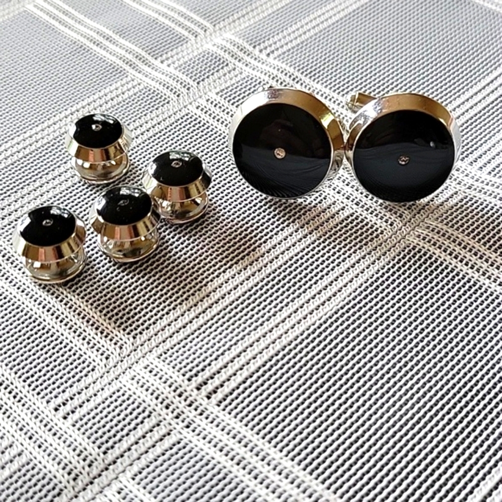 Ebony Cufflinks Stud Set